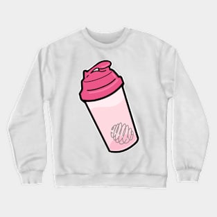 Protein Shake in Pink Crewneck Sweatshirt